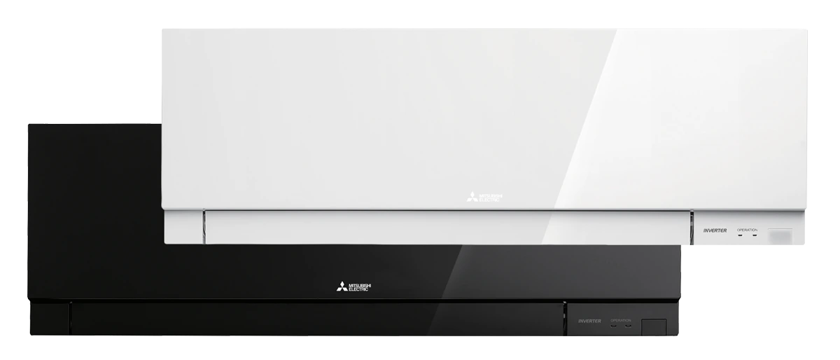 Mitsubishi Electric EF-sisäyksiköt valkoisena ja mustana